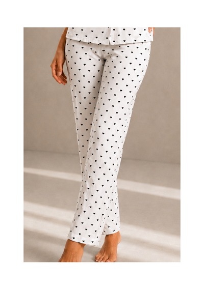 Fit Women Kadın Kısa Kol Rahat Kalıp Şık Kar Beyaz Pijama Takımı