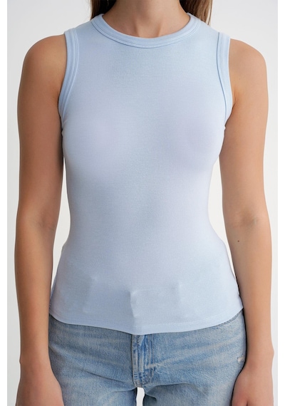 Mixray 2012 Kadın Slim Fit Basic Atlet Bebe Mavi
