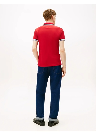 Tommy Hilfiger Cuff Interest Slım F, Xld Kırmızı Erkek Polo Yaka T-shirt