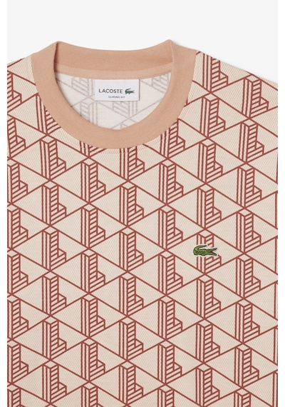 Lacoste Classic Fit Monogram T-shirt Erkek Bisiklet Yaka Tişört Kiremit Kiremit