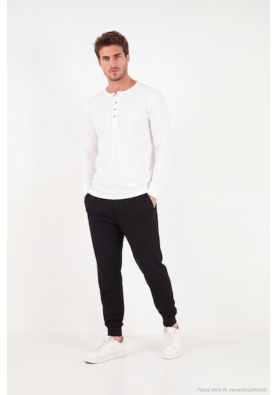 Buratti Pamuklu Regular Fit Düğmeli Bisiklet Yaka Sweat Erkek Sweat 5905852 Ekru