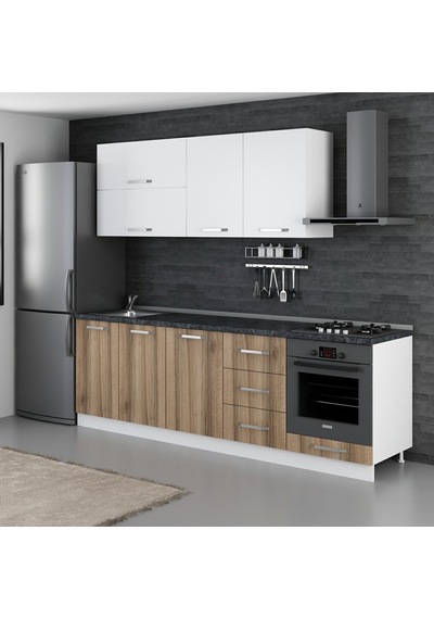 Minar 250 Cm Mutfak Dolabı Beyaz Dore 250-D6 Beyaz