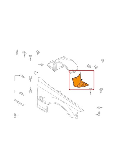 Bmw E46 Sedan Ön Çamurluk Davlumbazı Uç Sağ 1997-2006 51718193812