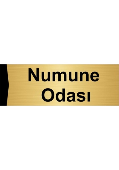 Numune Odası 5x20cm Altın Renk Metal Yönlendirme Levhası
