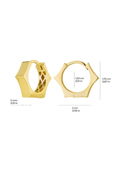 14 Ayar İtalyan Yıldız Altın Küpe 3,15 Gr-6071