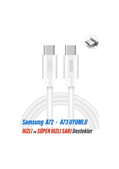 Samsung A72 Ve A73 5g Uyumlu Şarj Kablosu Süper Hızlı Type-c 60w 1m
