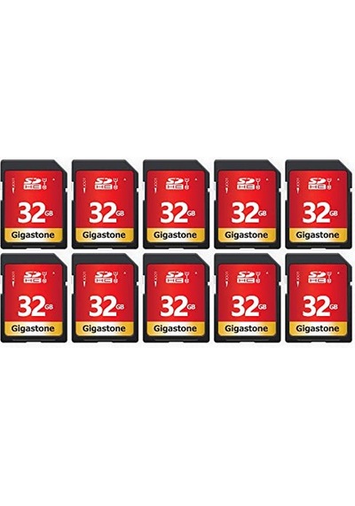 Gıgastone 32gb Sdhc Hafıza Kartı Paketi 10'lu, 80 Mb/s'ye Kadar, Dijital Kameralar İçin Canon Olympus Pc, Uhs-ı U1 Sınıf 10