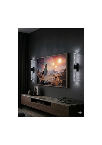 Bubblelight Medium 40 Cm Modern Tasarım Led Aplik - Duvar Lambası - Siyah - Elektrikli - Beyaz Led Siyah Elektrikli 40