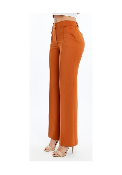 Selectmoda Kadın Önü Dikişli Kumaş Pantolon Tarçın