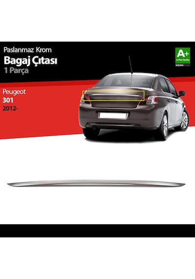 Peugeot 301 Krom Bagaj Çıtası 2012 2013 2014 2015 2016 2017