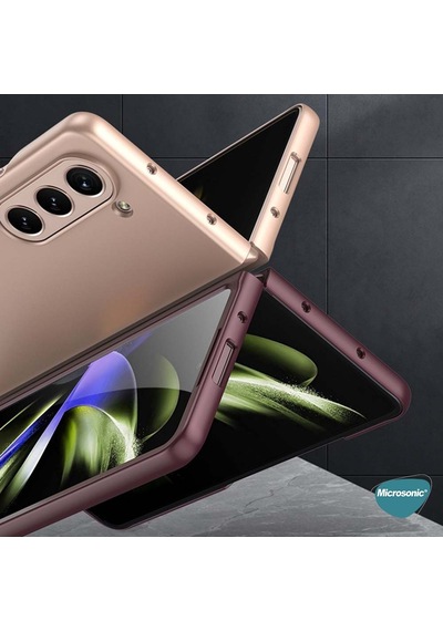 Microsonic Samsung Galaxy Uyumlu Z Fold 5 Kılıf Shape Hard Cover Koyu Yeşil