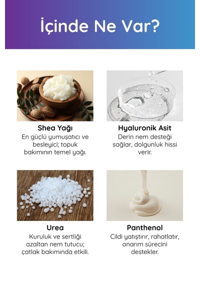 Topuk Çatlak Kremi Shea Yağı & Hyaluronik Asit İçerikli Yoğun Nemlendirici Bakım Kremi 100 Ml