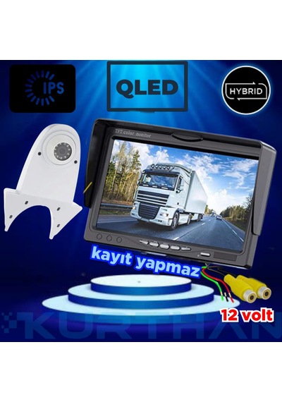 7'' Qled Ips Ekran Ve Beyaz Tepe Kamera Panelvan Uyumlu 12v