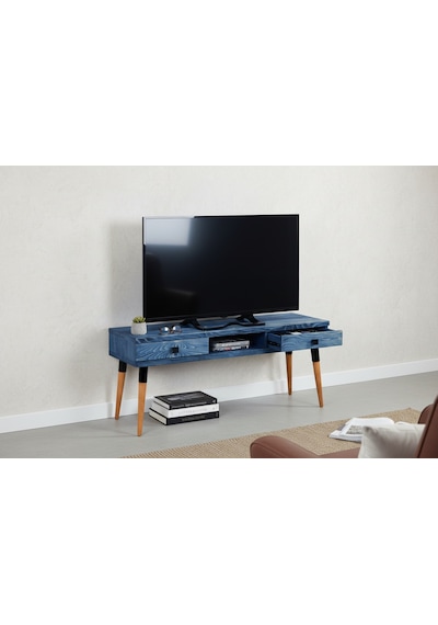Masif Ahşap Tv Ünitesi 150 Cm İskandinav Stil, Doğal, 2 Çekmeceli Ve 1 Raflı Modest Tv-150 Ig Mavi - Ahşap Masif Ahşap Tv Ünitesi 150 Cm İskandinav Stil, Doğal, 2 Çekmeceli Ve 1 Raflı Modest Tv-150 Ig Mavi - Ahşap