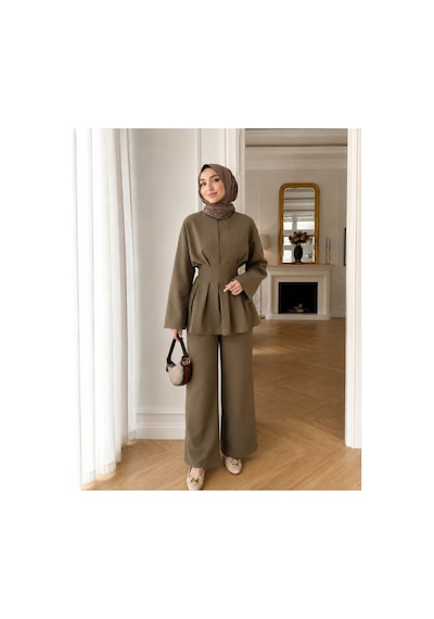 Unika Boutique Kadın Tesettür Takım Alt-üst İkili Takım Haki