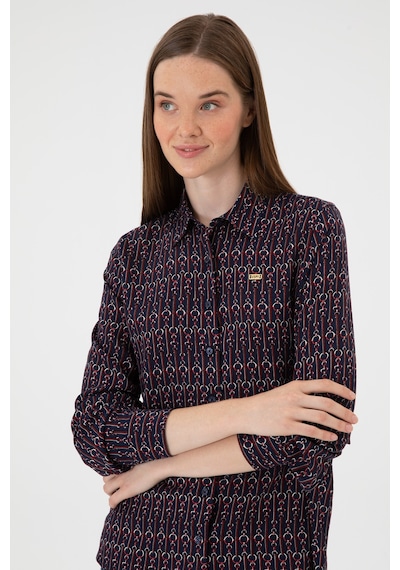 U.S. Polo Assn. Kadın Lacivert Uzun Kollu Gömlek 50316381-VR033