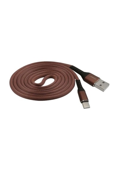 Type-c Hızlı Şarj Kablosu Kahverengi, Örgülü, Kırılmaz, 1m Usb Girişli Diğer