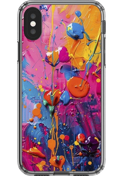 Apple Uyumlu iPhone Xs Şeffaf Kılıf Graffiti 3 Tasarımlı
