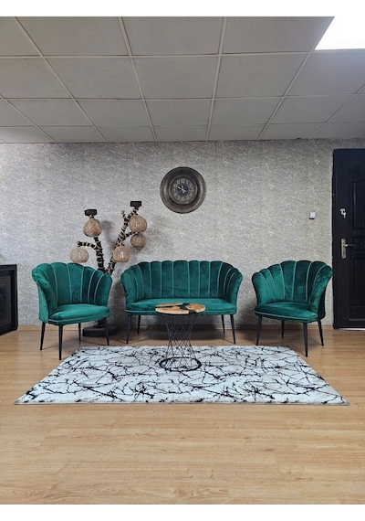 Zafir Papatya Çay Seti Koltuk Takımı Siyah Boyalı Sivriltme Ayak, Balkon, Salon, Ofis, Cafe Koltuk Takımı Yeşil Zafir Papatya Çay Seti Koltuk Takımı Siyah Boyalı Sivriltme Ayak, Balkon, Salon, Ofis, Cafe Koltuk Takımı Yeşil