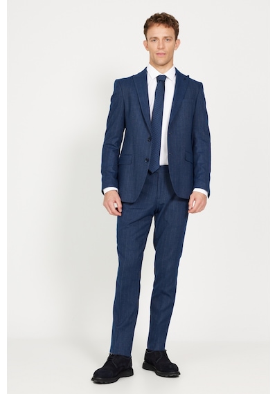 AC&Co / Altınyıldız Classics Erkek Lacivert Ekstra Slim Fit Dar Kesim Kırlangıç Yaka Çizgili Takım Elbise Lacivert AC&Co / Altınyıldız Classics Erkek Lacivert Ekstra Slim Fit Dar Kesim Kırlangıç Yaka Çizgili Takım Elbise Lacivert