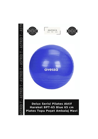 Delux Serisi Pilates Aktif Hareket Bpt-65 Blue 65 Cm Plates Topu Poşet Ambalaj Mavi