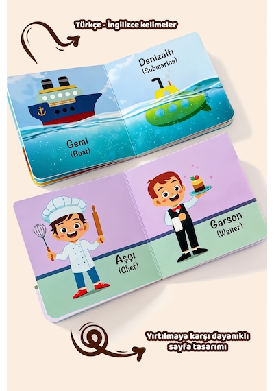 Bebeğimin İlk Minik Kütüphanesi Eğitici Bebek Kitap Seti 12 Li Türkçe İngilizce 1+ Yaş
