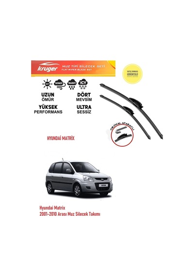 Hyundai Matrix 2007 Model Silecek Silgi Silgeç Silgeç Silgi Takımı Araca Özel Aparat
