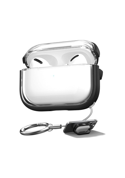 Apple Airpods Pro/pro 2.nesil Kılıf Renkli Kenar Kilitli Kapak Siyah