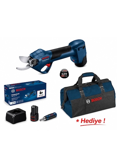 Bosch Professionel GGP 12V-25 2x3AH Çift Akülü Budama Makası + Bosch Bez Takım Alet Çantası - 06008D8100