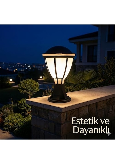 Tr Kupa Serisi Set Üstü 37 Cm Bahçe Aydınlatma Armatürü - Siyah E27 Duylu Ip54 Zita Dış Mekan Bahçe Duvar Lamba