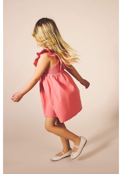 Defacto Askılı Poplin Elbise Kız Bebek H4370a526smpn682 Pembe-pn682