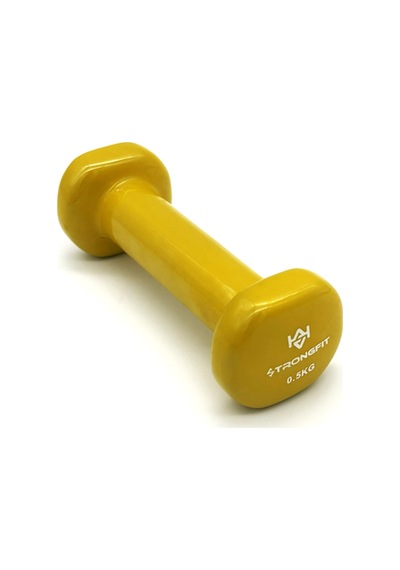 Alin Sport Vinyl Kaplı Dambıl 0.5 Kg Fitness, Pilates Ve Ev Egzersiz Ağırlığı Sarı