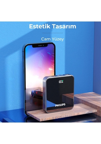 Philips DLP2121B/93 22.5 PD Portlu 10000 mAh LED Göstergeli Powerbank
