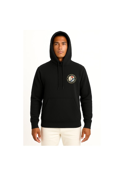 Bahriyeli Collection Kapüşonlu Tcg Pirireis Dalgalar Arası Cep Ve Sırt Baskılı Unisex Sweatshirt Siyah