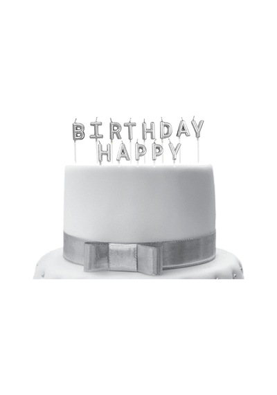 Happy Birthday Doğum Günü Gümüş Mum Seti