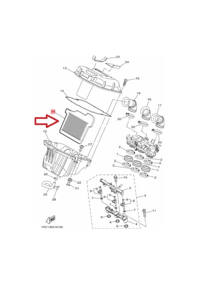 Yamaha Mt09 Hava Filtresi 2015-2020 1RC-14451
