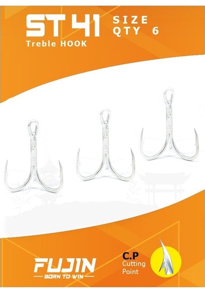 Fujin St41 Üçlü Maket Balık İğnesi Nickel No 4 Qty:6