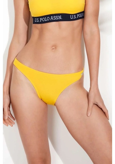 U.S. Polo Assn. Kadın Sarı Ince Kenar Bikini Alt Sarı