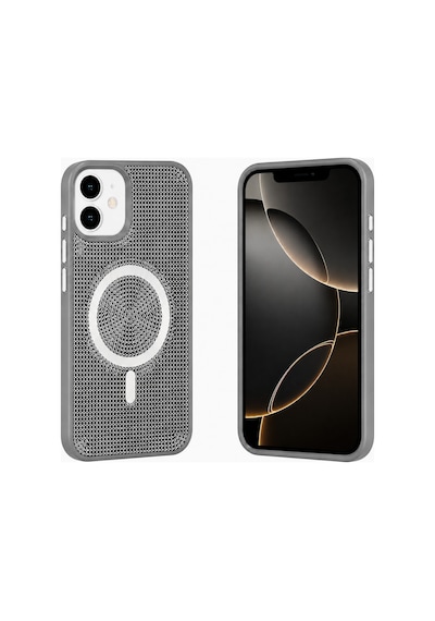 Nettech Apple iPhone 11 Uyumlu Taşlı Seri Arka Koruma Kılıf - Gri