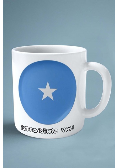 Somali Somalia Bayrak Baskılı Kupa Bardak Çift Taraflı Kişiye Özel Model 1 Çok Renkli
