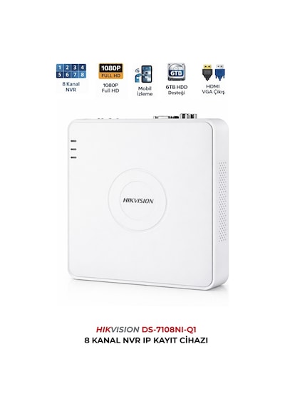 Ds-7108nı-q1 8 Kanal Ip Kamera Kayıt Cihazı H.265+