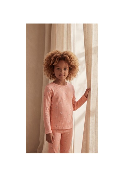 Katia&bony Kız Çocuk Çiçek Desenli Pijama Takımı Pembe Pembe