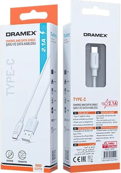Dramex D21TK 2.1a Type-c Şarj Ve Data Kablosu