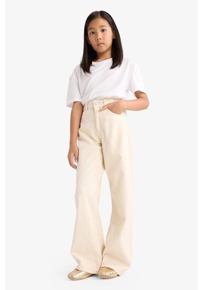 Defacto Wide Leg Gabardin Pantolon Kız Çocuk G1621A825AU