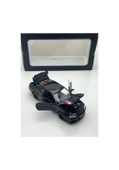 Nissan Skyline Gt-r R34 Nismo Edition Siyah 1/24 Model Araba Çok Renkli