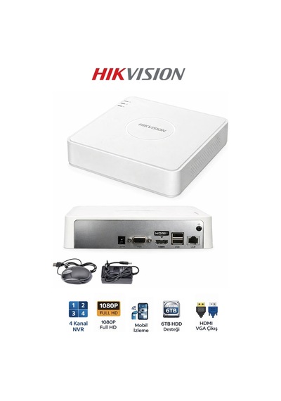 Ds-7104nı-q1 4 Kanal Nvr 1 Hdd 6tb Destekli Kayıt Cihazı
