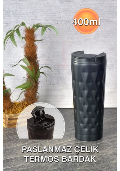 H2o Termos Kupa - 400ml - Siyah Siyah