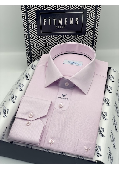 Klasik Uzun Kol Oxford Hediye Kutulu Kolay Ütülenebilir Erkek Gömlek Fs-001254 - Pembe-1389