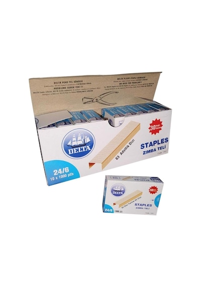Delta 24/6 Zımba Teli Sarı 1000 Li Kutu 1551