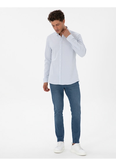 Pierre Cardin Erkek İndigo Gömlek Desenli 50311396-vr028 İndigo